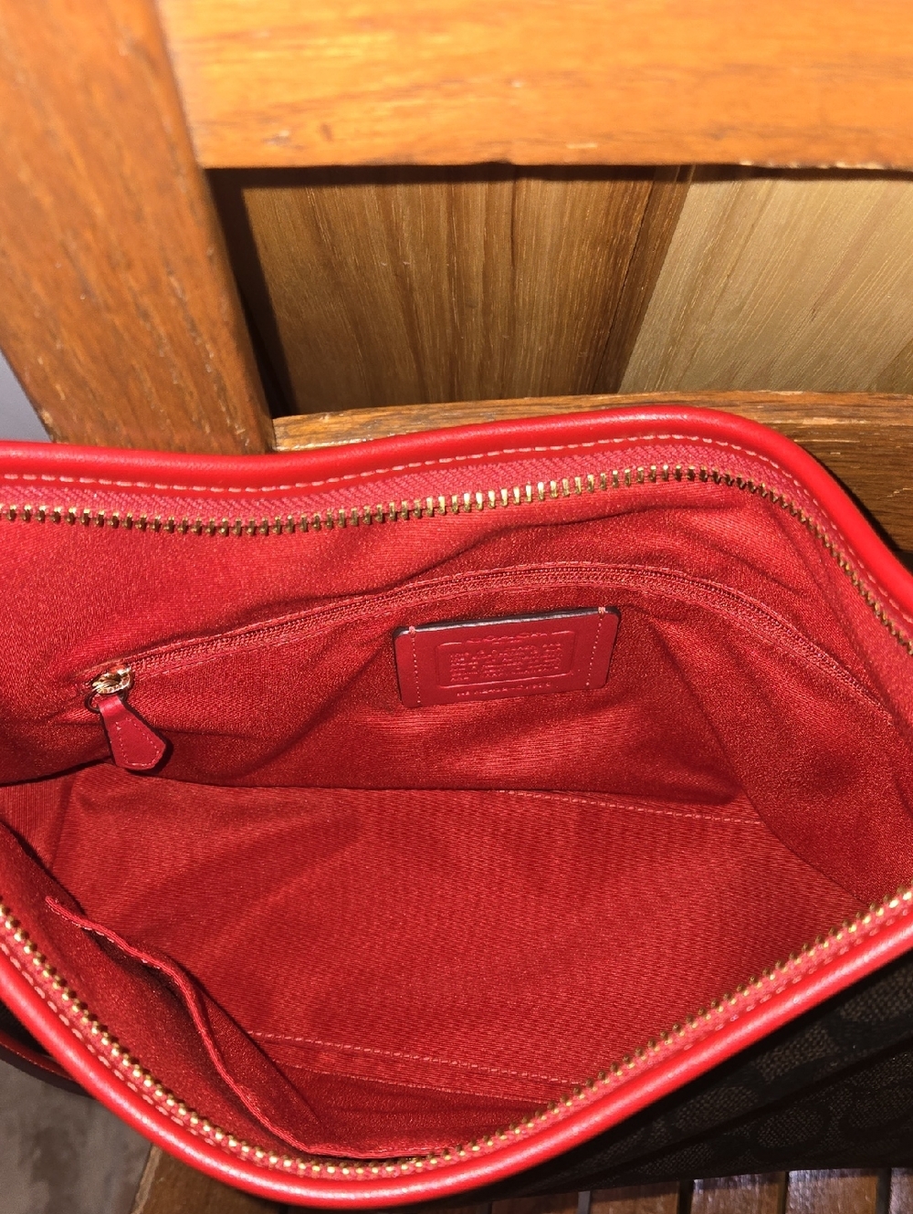 Coach Laurel In Dark Brown And Red - Picture 5 of 6